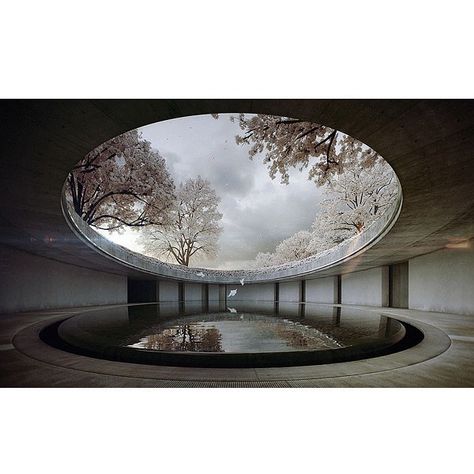 Naoshima Contemporary Art Museum by architect Tadao Ando,  here photographed during a Japanese winter. A real life Christmas snow globe. Earth Room, Koshino House, Chichu Art Museum, Critical Regionalism, Naoshima Island, Art Island, Tadao Ando, Futuristic Architecture, Stage Design