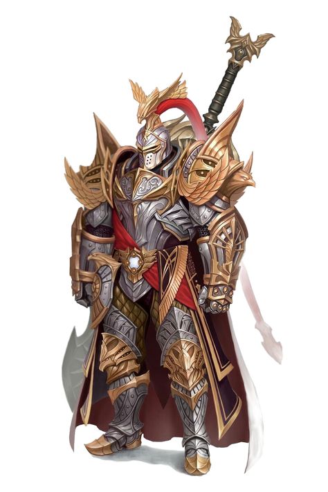 Male Human Eagle Knight Full Plate Armor - Pathfinder PFRPG DND D&D 3.5 5th ed d20 fantasy Warrior Armor, Character Male, Heavy Armor, V Model, Illustration Fantasy, Knight Armor, Fantasy Male, Inspirational Design, Fantasy Armor