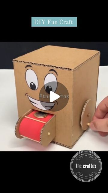 The Craftox on Instagram: "Diy Fun Craft" Comment Box Ideas, Cardboard Drink Holder Crafts, Carbord Craft Ideas For Kids, Crafts With Tissue Boxes, Kindergarten Exhibition Ideas, Craft Ideas For Exhibition, Cartoon Box Diy Ideas, Craft With Cardboard Boxes, Cardboard Props Diy