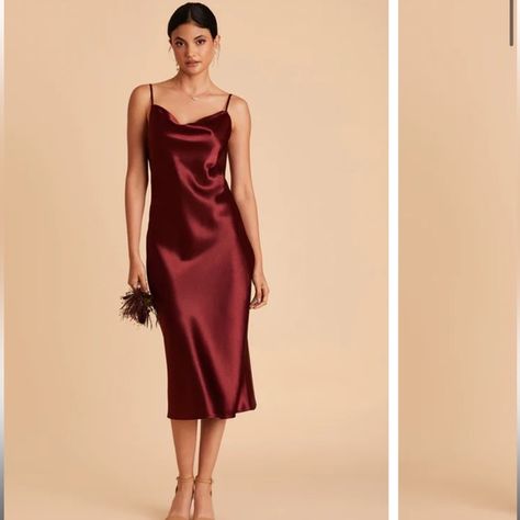 Birdy Grey Lisa Satin Midi dress in Cabernet Dress For Ceremony, Speak Of The Devil, Maroon Bridesmaid Dresses, Bridal Party Outfits, No Freedom, Magenta Wedding, 2023 Board, Fall Winter Wedding, Winter Wedding Guest