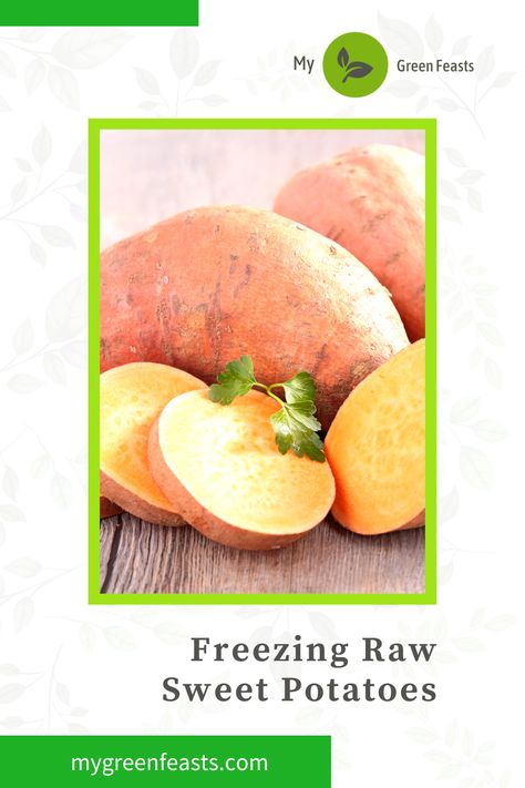 vegan, healthy living, healthy food, green living, sweet potatoes Freezing Sweet Potatoes Raw, Freezing Potatoes Raw, Freezing Sweet Potatoes, Freezing Potatoes, Freezing Veggies, Raw Sweet Potato, Freeze Sweet Potatoes, Yummy Fries, Freezing Food