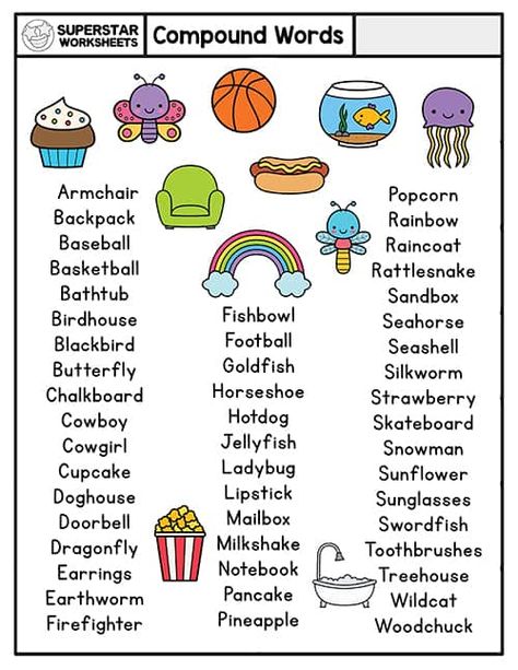 Compound Words For Preschoolers, Compound Words Preschool, Compound Words Kindergarten, Compound Words Worksheets Kindergarten, Compound Words Activities Preschool, Free Compound Words Activities, Compound Words Worksheets 2nd Grade, Compound Word Games, Compound Word Activities