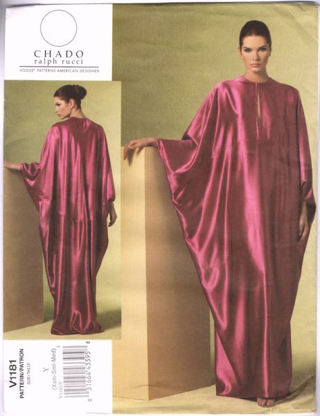 Chado Ralph Rucci caftan pattern - Vogue 1181 Caftan Pattern, Caftan Dresses, Kaftan Pattern, Ralph Rucci, Women's Sewing Pattern, Kaftan Designs, Vogue Sewing, Vogue Sewing Patterns, Vogue Pattern