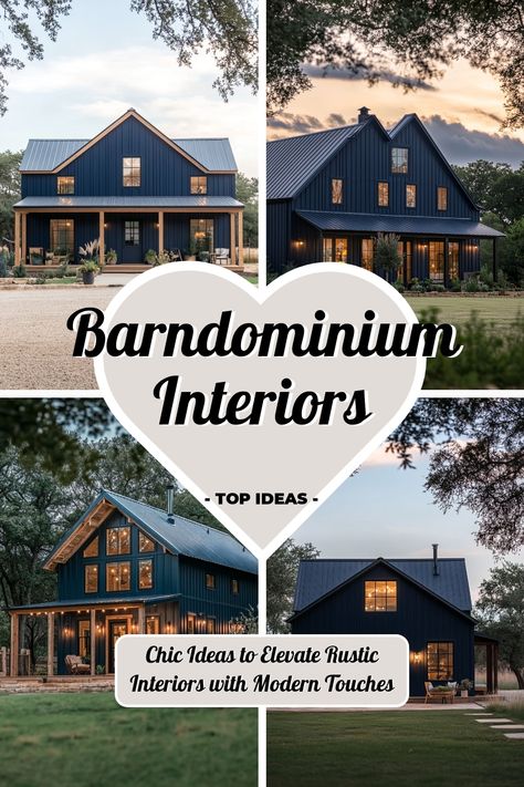 ♥ Are you dreaming of a cozy and stylish modern barn house interior? Explore the charm of these Barndominium interiors with stunning barn doors and an open floor plan kitchen. Get inspired with affordable and simple Barndominium ideas for your own space! 🏡🚪 #Barndominium #ModernBarnHouse #OpenFloorPlanKitchen #FarmhouseStyle #InteriorDesign ✨ Barndominium Two Story Floor Plans, Country Barndominium Interior, Barndominium With Lots Of Windows, Affordable Barndominium 4 Bedroom, Bardiminium House Ideas, Barndominium Inside, Modern Barn House Interior Design, Modern Barn House Interior, Mini Barndominium