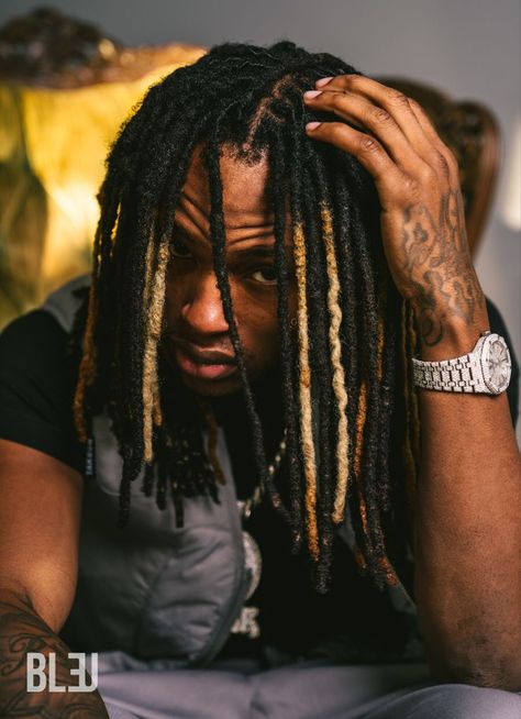 Bleached Hair Men, Hair Stripping, King Von, Rapper Style, Dreadlock Hairstyles For Men, Dreadlock Styles, Hey Handsome, Mens Braids Hairstyles, Mens Braids