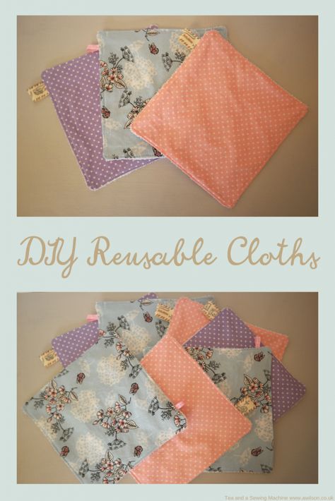 DIY Reusable Cloths - Diy Womens Clothes, Sustainable Diy, Reusable Products, Diy Dish, Diy Sewing Gifts, Womens Sewing Patterns, Easy Sewing Patterns, How To Make Diy, Bag Patterns To Sew