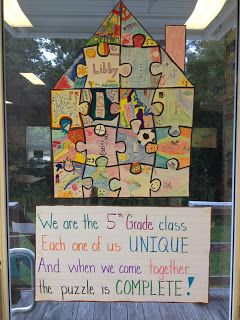 In 5th Grade with Teacher Julia: Puzzle "Peaces" an activity that focuses on acceptance Community Activity, Classroom Community Activities, Beginning Of Year, 5th Grade Classroom, Community Activities, Beginning Of The School Year, 1st Day Of School, Team Building Activities, Classroom Setup