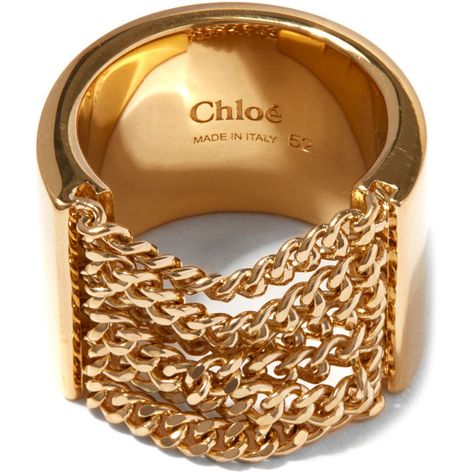 Chloe Gold-Tone Chain Detail Delfine Ring ($280) ❤ liked on Polyvore featuring jewelry, rings, chloe ring, brass ring, chloe jewellery, gold tone jewelry and gold tone rings Jewel Tone Jewelry, Designer Gold-tone Brass Jewelry, Luxury Jewelry With Gold-tone Hardware, Chic Gold-tone Link Jewelry, Luxury Gold-tone Link Jewelry, Luxury Gold Enamel Ring With Cabochon, Chloe Jewelry, Chloe Ring, Antique Gold Bracelet