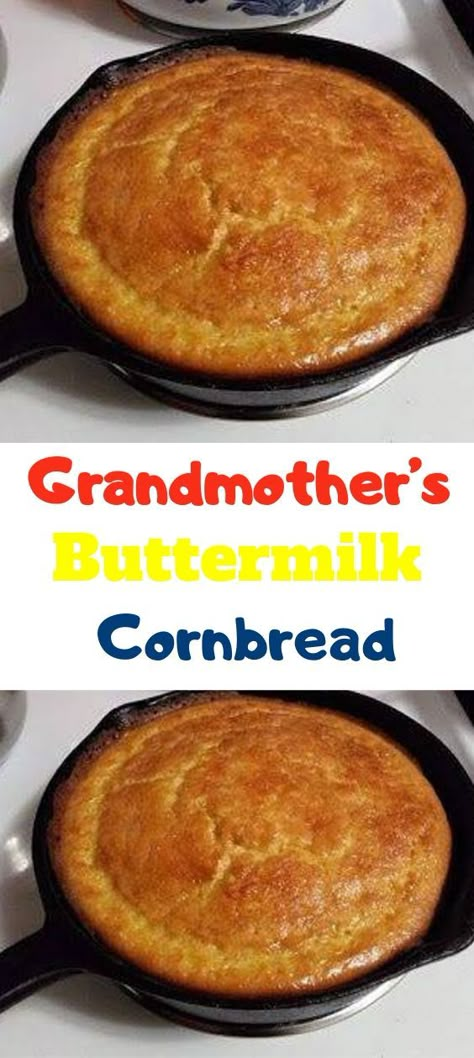 Best Cornbread Recipe, Delicious Cornbread, Buttermilk Cornbread, Homemade Cornbread, Buttermilk Recipes, Corn Bread Recipe, Dessert Bread, Low Cal, Bread Recipes Homemade