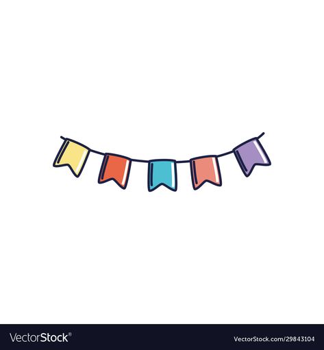 Flags Illustration, Eleven Stranger Things Drawing, Flags Decoration, Happy Birthday Garland, Happy Birthday Flag, تزيين دفاتر, Party Vector, Flag Drawing, Flag Illustration