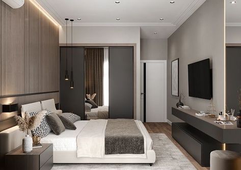 Small Modern Bedroom, Bedroom Behance, Luxe Bedroom, Modern Luxury Bedroom, Modern Bedroom Interior, Wardrobe Design Bedroom, Bedroom Bed Design, Bedroom Wardrobe, Bedroom Furniture Design