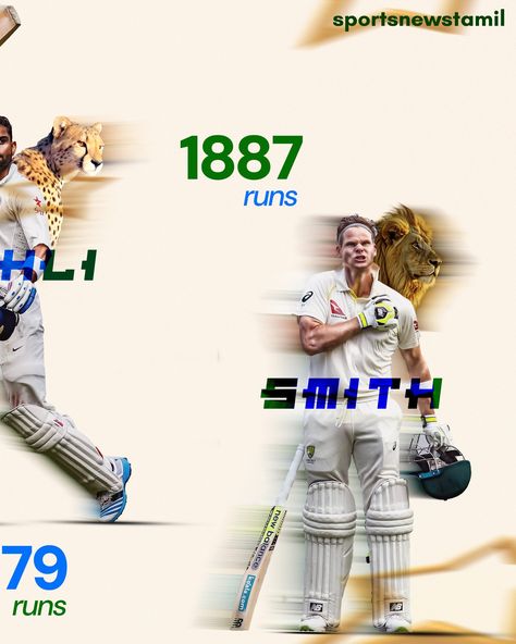 Current Players with Highest Runs in Border Gavaskar Trophy 🏆 @cheteshwar_pujara @virat.kohli and @steve_smith49 are at the top Follow us for more stats 🔥 The Animals behind the players represent their playing styles 🦾 #cheteshwarpujara #viratkohli #stevensmith #cheteshwar_pujara #viratkohliposter #stevesmith #bgt #bordergavaskartrophy #bgt2024 #crepixdesign #sportsnewstamil Cricket Tournament Poster Design, Border Gavaskar Trophy, Virat Kohli With T20 Trophy 2024, Cheteshwar Pujara, Rohit Sharma With Trophy, Virat Kohli With T20 Trophy, Steve Smith, Virat Kohli, Sport Poster