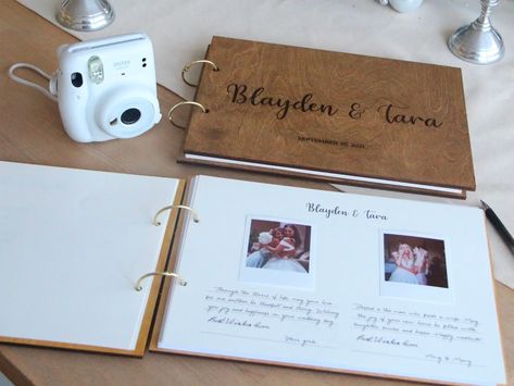 Instax Guest Book Sign, Polaroid Photo Book, Polaroid Wedding Guest Book, Couples Wedding Shower Games, Guest Book Polaroid, Instax Guest Book, Engagement Photo Book, Engagement Party Decorations Diy, Book Polaroid