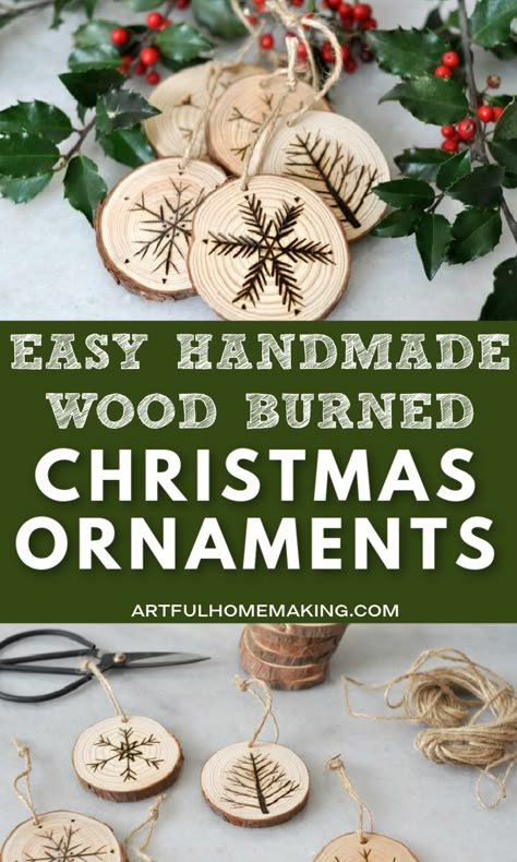 Wood Slice Wood Burning Ideas, Wood Burning Gifts Christmas, Wood Burning Xmas Ornaments, Wood Burning Gifts For Kids, Wood Slice Ornament Burned, Pioneer Christmas Ornaments, Stenciled Christmas Ornaments, Wood Burning Christmas Patterns, Woodburning Christmas Patterns