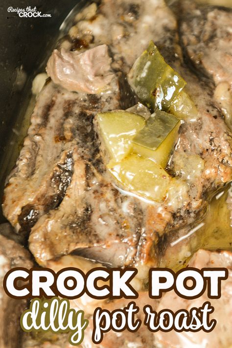 Are you looking for an easy roast that has a phenomenal flavor? This reader submitted recipe for Dilly Crock Pot Roast is fantastic (and low in carbs)! Pickle Roast, Pickle Pot Roast, Crock Pot Roast, Crockpot Christmas, Golden Mushroom, Golden Mushroom Soup, Easy Roast, Crockpot Roast, Crock Pot Recipes