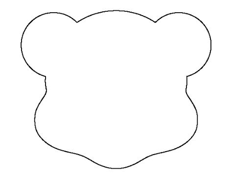 Teddy bear Head pattern. Use the printable outline for crafts, creating stencils, scrapbooking, and more. Free PDF template to download and print at http://patternuniverse.com/download/teddy-bear-head-pattern/ Teddy Bear Head Pattern, Animal Bulletin Board, Zoo Preschool Theme, Bear Birthday Ideas, Preschool Hibernation, Teddy Bear Outline, Teddy Bear Template, Hibernating Animals, Tree Ornament Ideas