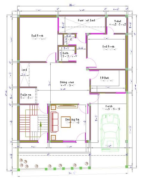 35x50 House Plans, Residential House, House Plan, House Plans, Floor Plans, How To Plan