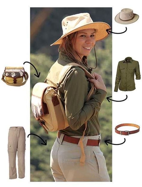 Dubai Safari Outfit, Safari Costume Women, Safari Adventure Outfit, Outfit Tour, Out Of Africa Style, Safari Outfit Women, Safari Tour Guide, Africa Safari Clothes, Safari Clothing