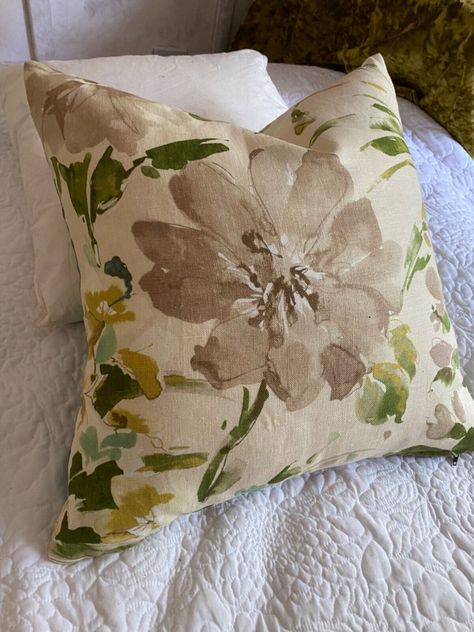 FLORAL LINEN SCATTER CUSHION COVER. BOTANICAL, THROW PILLOW,  SOFA, SHAM, LUMBAR Bedroom Sofa Chair, Bespoke Curtains, Pillow Teal, Teal Throw Pillows, Covers Bed, Linen Cushions, Custom Made Curtains, Luxury Bed, Bed Throw