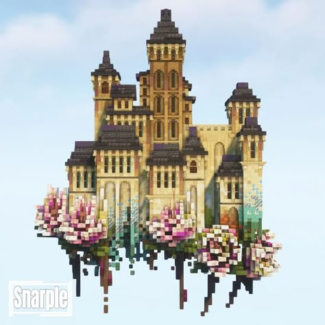 Flower Castle, Castle Minecraft, Minecraft Statues, Piskel Art, Bangunan Minecraft, Minecraft House Plans, Minecraft Cottage, Minecraft Castle, Minecraft Medieval