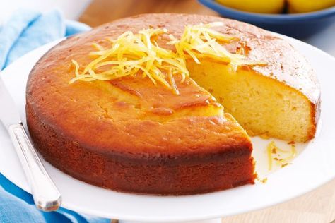 Lemon yoghurt cake with syrup Lemon Syrup Cake, Best Lemon Cake Recipe, Lemon Yogurt Cake, Syrup Cake, Springform Pan Cake, Yoghurt Cake, Lemon Syrup, 50th Cake, Drizzle Cake