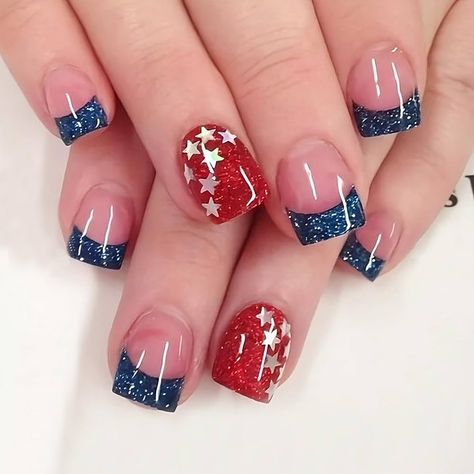 Amazon.com: 4th of July Press on Nails Short Square Fake Nails Independence Day False Nails French Tips Glue on Nails Glitter Star American Flag Design Acrylic Nail Kits 4th of July Nail Accessories Decorations : Beauty & Personal Care Nails Short Square, Press On Nails Short, Nails French, Nails Short, False Nails, Glue On Nails, Fake Nails, Independence Day, Press On Nails