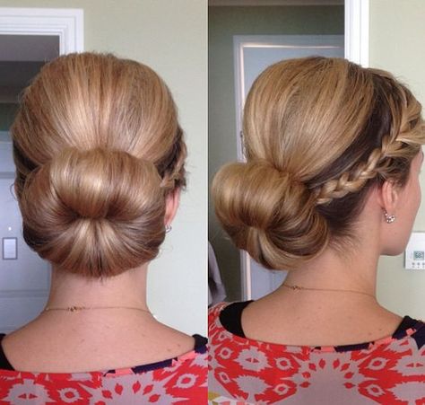 Featured Hairstyle: Heidi Marie (Garrett); hairandmakeupgirl.com; Wedding hairstyle idea. Sock Bun Hairstyles, Braided Crown Hairstyles, Braided Crown, Sock Bun, Simple Prom Hair, Braided Bun Hairstyles, Really Long Hair, Dance Hairstyles, Peinados Recogidos