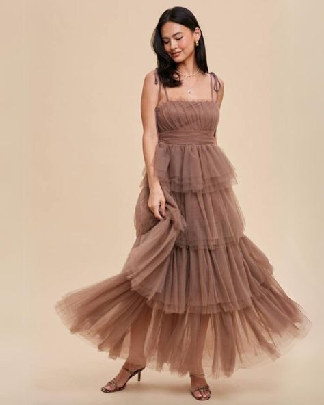 The perfect dress for all our boho girls this wedding dress season, introducing our Jasmine Fields Tiered Dress.⁠ ⁠ Mesh Ruffle Dress, Boho Girl, Ruffled Dress, Layer Dress, Ruffle Skirt, Tiered Skirt, Tiered Dress, Wedding Attire, Ruffle Dress