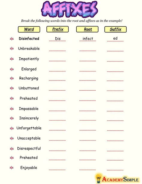 Prefixes And Suffixes Worksheets Grade 4, Affixes Activities, Prefix Worksheet, Suffixes Worksheets, Writing Mini Lessons, Teach English To Kids, English Grammar Exercises, Worksheets For Grade 3, Prefixes And Suffixes