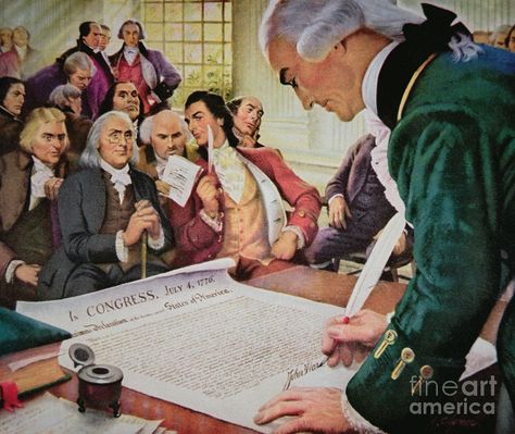 John Hancock Painting - John Hancock signs the American Declaration of Independence, 4th July 1776 by American School John Hanson, Henry Lee, John Jay, Us Independence Day, Constitutional Convention, Usa Independence Day, Usa History, John Hancock, American Independence Day