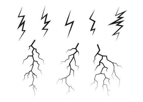 Drawing Lighting Bolt, Lightning Bolt Face Tattoo, Lightning Line Tattoo, How To Draw Thunder And Lightning, Thunder Art Lightning, Lightning Minimalist Tattoo, Lightning Line Art, Lightning Bolt Sketch, How To Draw Lightning Bolts