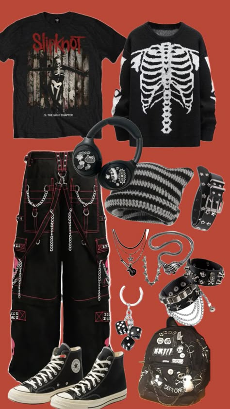 Maybe a future me outfit Cool Emo Outfits, My Chemical Romance Concert Outfit, Alt Rock Concert Outfit, Punk Rock Concert Outfit, Mcr Outfits, Hot Topic Outfits, Scary Outfits, Punk Outfit Ideas, Outfit Ideas Oc