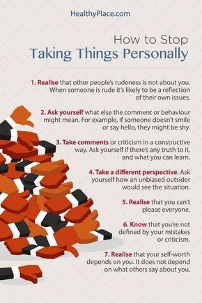 How to stop taking things personally Stop Taking Things Personally, Taking Things Personally, Vie Motivation, Coping Skills, Self Improvement Tips, Emotional Health, Emotional Intelligence, Good Advice, Self Development