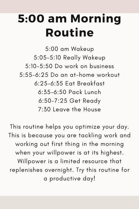 This amazing routine will certainly help you optimize your day! #health #healthy #productive #morningroutine #morning Daily Routine Schedule 5am, How To Schedule Your Day, 5:00 Am Morning Routine, 5 Am Morning Routine, Am Morning Routine, Daily Routine Schedule, Productive Morning Routine, 5am Club, Am Club