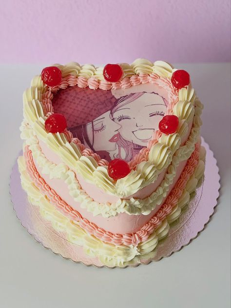 Nana And Hachi, Bd Cake, Vintage Heart Cake, Home Bakery, Heart Cake, Vintage Heart, Cake