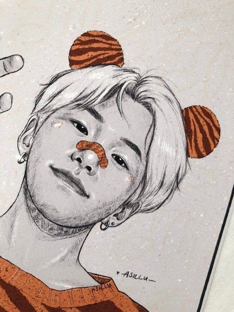 Print Sketch, Fanart Kpop, Hoshi Seventeen, Cutest Thing Ever, Kpop Fanart, Cool Art Drawings, Beautiful Artwork, Drawing Reference, Tracking Number