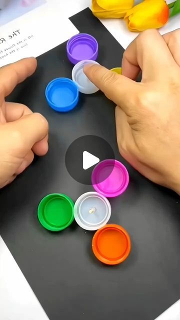 Instadiyou on Instagram: "Created a fidget spinner using a plastic bottle cap, adding a fun and creative twist to your DIY projects! 🔄✨ A perfect project for fidget toy lovers and craft enthusiasts alike. Explore more creative DIY ideas on my Instagram Reels page: @instadiyou #fidgetspinner #bottlecapcraft #handmadeart #creativeprojects #diycrafts #upcycling #artsycrafts #craftingjoy #handmadewithlove #funprojects #craftingfun #diyideas #handmadebeauty #creativefun #craftlove fidget spinner, bottle cap craft, handmade art, creative projects, DIY crafts, upcycling, artsy crafts, crafting joy, handmade with love, fun projects, crafting fun, DIY ideas, handmade beauty, creative fun, craft love" Plastic Bottle Cap Crafts Diy Ideas, Plastic Bottle Cap Crafts, Homemade Fidget Toys, Fun Diy Ideas, Diy Bottle Cap Crafts, Crafts Upcycling, Cap Craft, Plastic Bottle Crafts Diy, Artsy Crafts