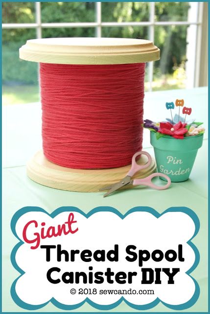 Quilting Room Decor, Vintage Inspired Craft Room, Spool Storage Ideas, Giant Thread Spool, Thread Spool Storage, Diy Craft Tools, Diy Sewing Room Decor, Vintage Sewing Room Decor, Wooden Thread Spool Ideas