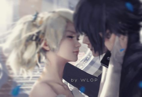 WLOP di Instagram "Luna&Noctis" Noctis And Luna, Mark Hamill, Match 3, Final Fantasy Xv, Matching Profile Pictures, Cartoon Art Styles, Matching Pfp, Artist At Work, Game Character