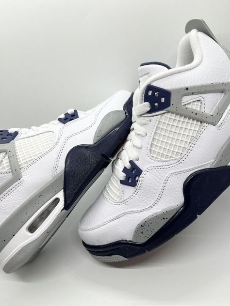 Jordan 4 Midnight Navy, Trendy Shoes Sneakers, Nike Shoes Girls, Dr Shoes, Cute Nike Outfits, Jordan Shoes Girls, Preppy Shoes, Jordan Shoes Retro, Jordan Adidas