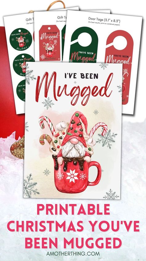 Looking for a fun way to spread holiday cheer? This printable "you've been mugged" game is perfect! Just print, follow the instructions, fill a mug with goodies and "mug" your target. It's a great way to surprise friends, neighbors, coworkers and family members during the holidays. You Got Mugged Ideas, You've Been Mugged Teacher Ideas, You Have Been Mugged Printable, You Been Mugged Ideas, Youve Been Mugged Gift Ideas, Christmas Mug Game, You’ve Been Mugged Christmas, You Have Been Mugged Ideas, You’ve Been Mugged Examples