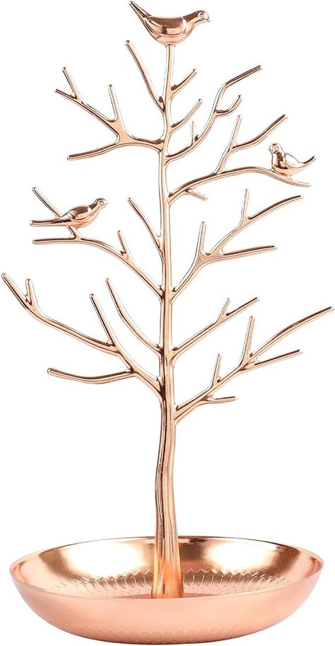 Amazon.com: AUTODECO Retro Jewelry Tree Organizer for Necklaces and Earrings Ring Tree Holder Display Jewelry Tower Tree Great Gift for Women Rose Gold : Clothing, Shoes & Jewelry Jewelry Tree Display, Stand Jewelry, Necklace Tree, Display Jewelry, Jewelry Rack, Family Tree Necklace, Necklace Organizer, Jewelry Display Stands, Earring Organizer