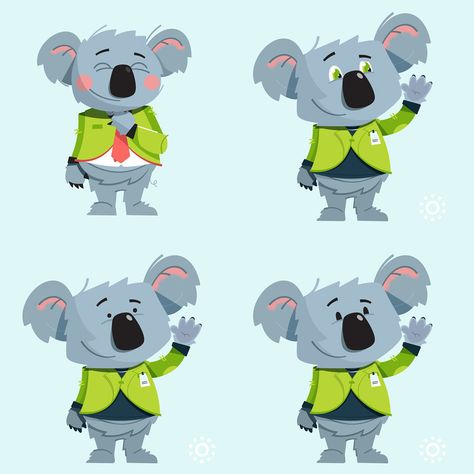 Koala Mascot & Animations | Error pages, costume, etc. on Behance Koala Illustration, Koala Drawing, Mascot Illustration, Tech Company, Marble Statues, Australian Animals, Bear Stuffed Animal, Mascot Design, Freelance Illustrator