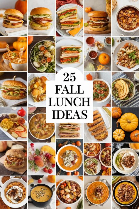 Cozy fall lunch ideas are packed with seasonal flavors and midday convenience. These autumn-inspired meals feature harvest ingredients in portable or quick-to-prepare dishes. Incorporate squash, apples, root vegetables, and warming spices in sandwiches, salads, and soups for a satisfying and comforting lunch. Simple Lunch Ideas For Guests, Easy Warm Lunch Ideas, Fall Luncheon Menu Ideas, Fall Lunch Ideas, Lunch Ideas For Guests, Home Lunch Ideas, Fall Lunch, Thanksgiving Lunch, Luncheon Menu