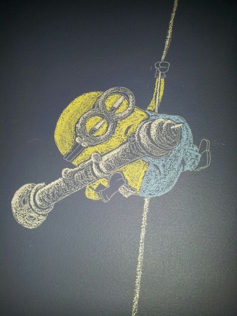 Chalkboard Mural, Board Art, Chalkboard Wall, Chalkboard Art, Chalk Art, Run Out, 2nd Birthday, Art Boards, Minion