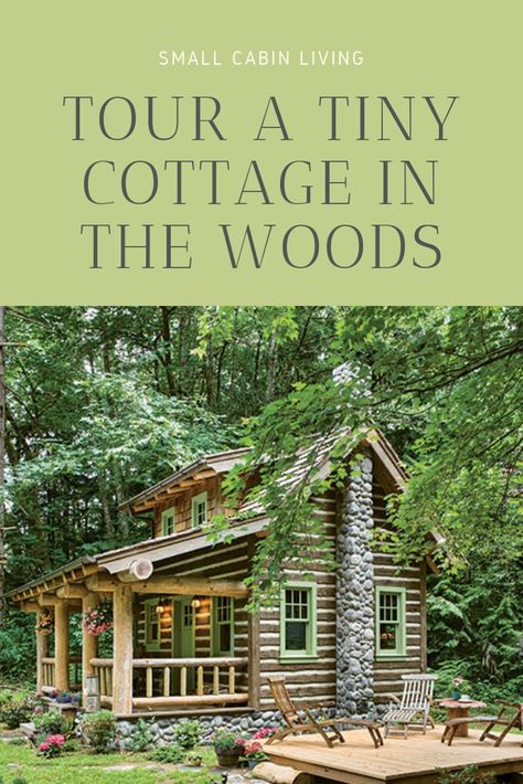 Cabin Lifestyle, Little Cabin In The Woods, Small Cottage Homes, Cozy Cottages, Dream Cabin, Tiny Cottage, Cabin Interiors, Cottage Plan, Cottage In The Woods