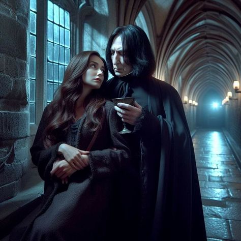 Snape And Hermione Fan Art, Severus Snape Romance, Severus Snape Daughter, Hermione Fan Art, Severus Snape Art, Alan Rickman Always, Snape Fan Art, Snape And Hermione, Severus Snape Fanart