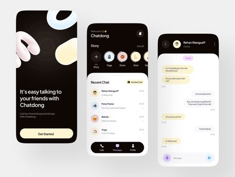 Group Chat and Social App by Vivek K SRI on Dribbble Chat App Ui Design, Chat Ui Design, Mobile Chat App, Chat App Ui, Mobile App Ideas, Task App, Creative Ui Design, Social App Design, Chat Apps