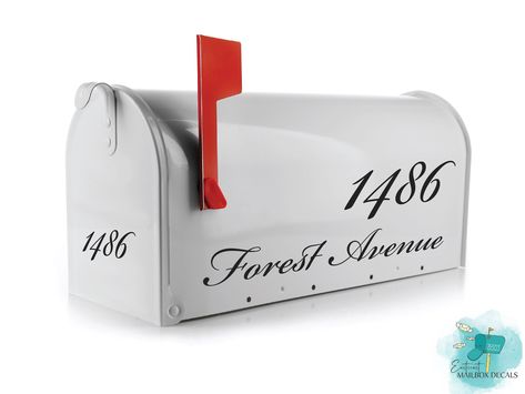 Personalized Mailbox Decal - Custom Address and Number Sticker for Outdoor Mailbox. by EastcoastEngraving on Etsy Front Door Numbers, Mailbox Stand, Address Decals, Mailbox Decal, Custom Mailbox, Personalized Mailbox, Boost Curb Appeal, Custom Mailboxes, Mailbox Numbers