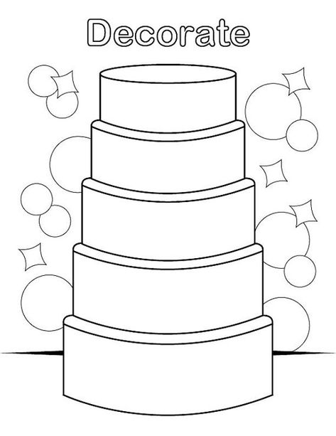 Decorate the Cake Coloring Page by BrittsDesignAndBeads on Etsy Cake Coloring, Mario Coloring Pages, Barbie Coloring, Barbie Coloring Pages, Hello Kitty Coloring, Princess Coloring Pages, Dinosaur Coloring Pages, Pokemon Coloring Pages, Coloring Page Ideas